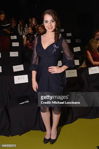 Actress Vanessa Marano attends the J. Mendel fashion show during Mercedes-Benz Fashion Week Fall 2014 at The Theatre at Lincoln Center on February...