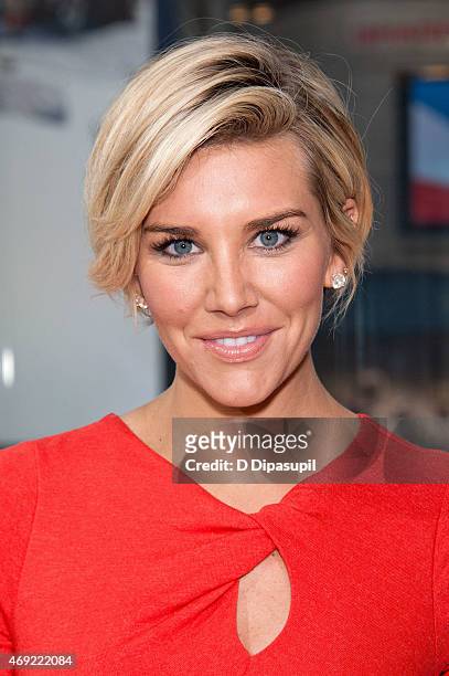 Charissa Thompson co-hosts "Extra" at their New York Studios at H&M in Times Square on April 10, 2015 in New York City.
