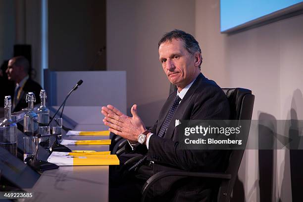 Giuseppe Recchi, chairman of Eni SpA, pauses during a news conference following the company's 2014-2017 strategy presentation in London, U.K., on...