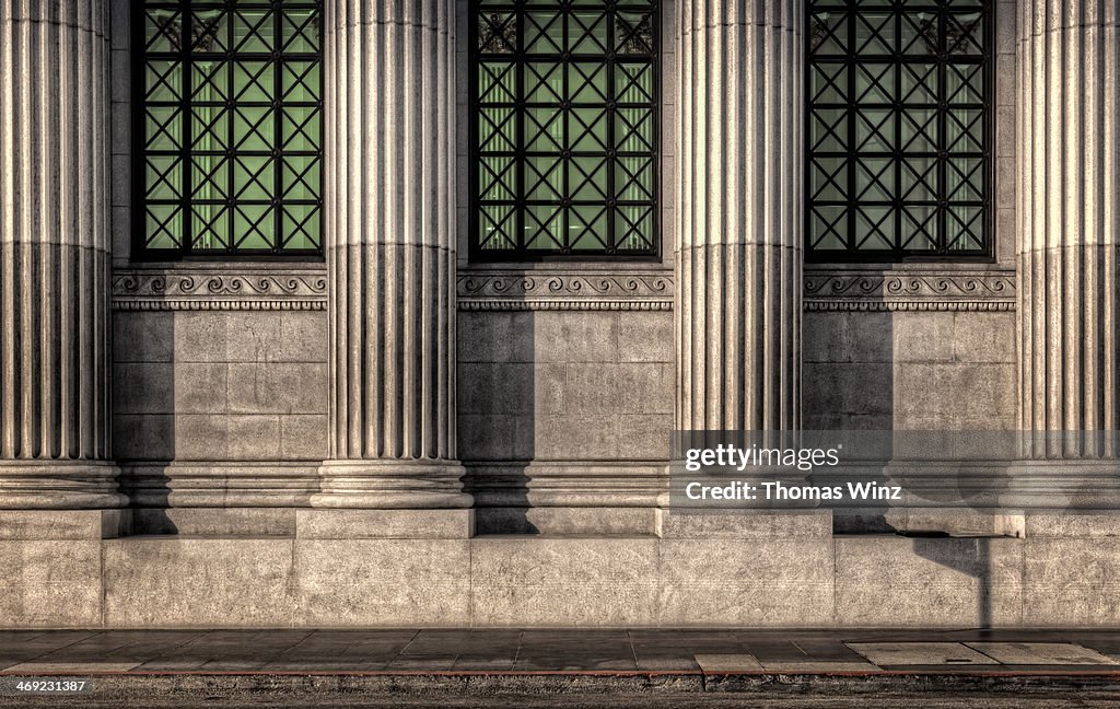 Columns on an old building