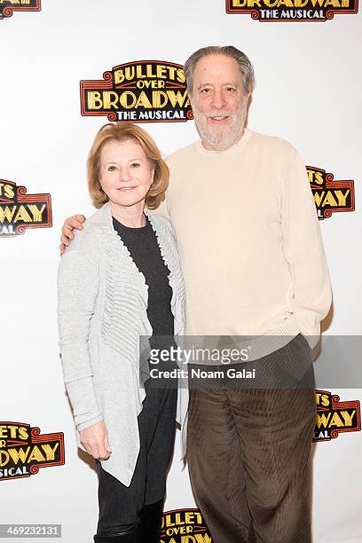 Producers Letty Aronson and Julian Schlossberg attend the "Bullets Over Broadway" Rehearsal Press Preview at The New 42nd Street Studios on February...