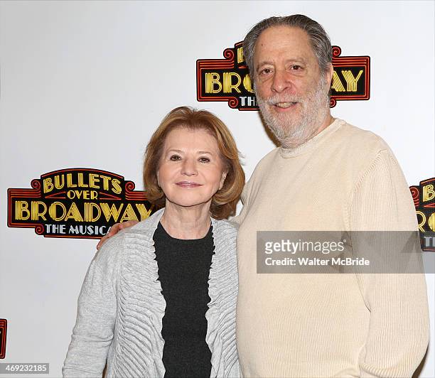 Producer Letty Aronson and Producer Julian Schlossberg attend the Meet & Greet the cast of 'Bullets Over Broadway' on February 13, 2014 at the New...