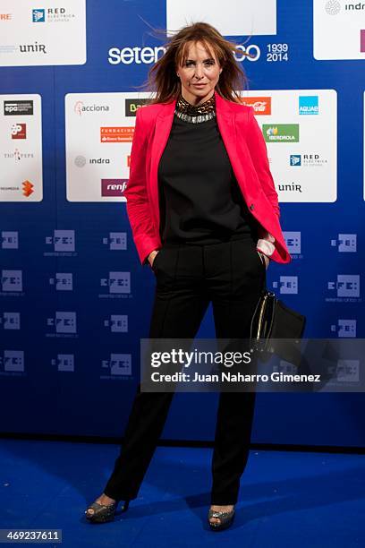 Mar Regueras visits new EFE Agency headquarters at EFE Agency on February 13, 2014 in Madrid, Spain.