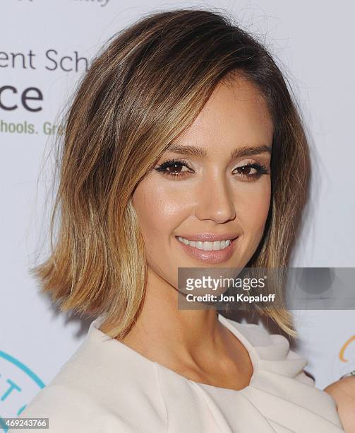 Actress Jessica Alba arrives at The Independent School Alliance For Minority Affairs Impact Awards Dinner at Four Seasons Beverly Wilshire Hotel Los...