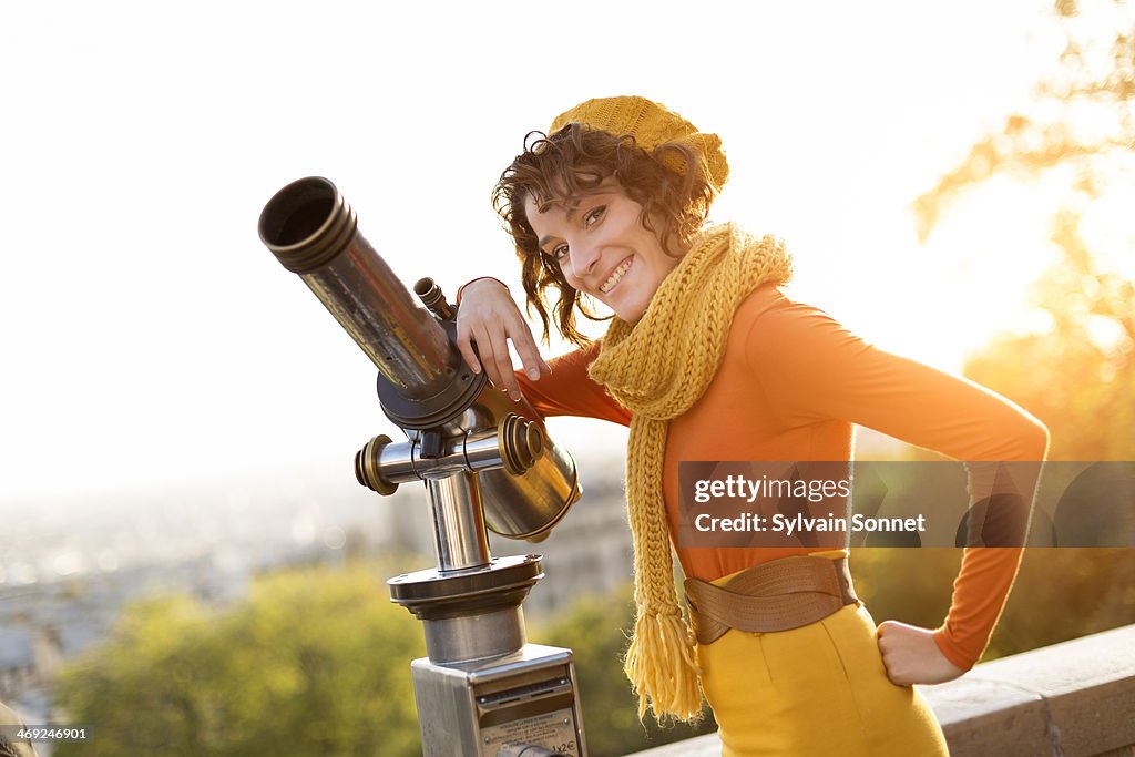 Woman at Observation Point of Montmartre, Paris