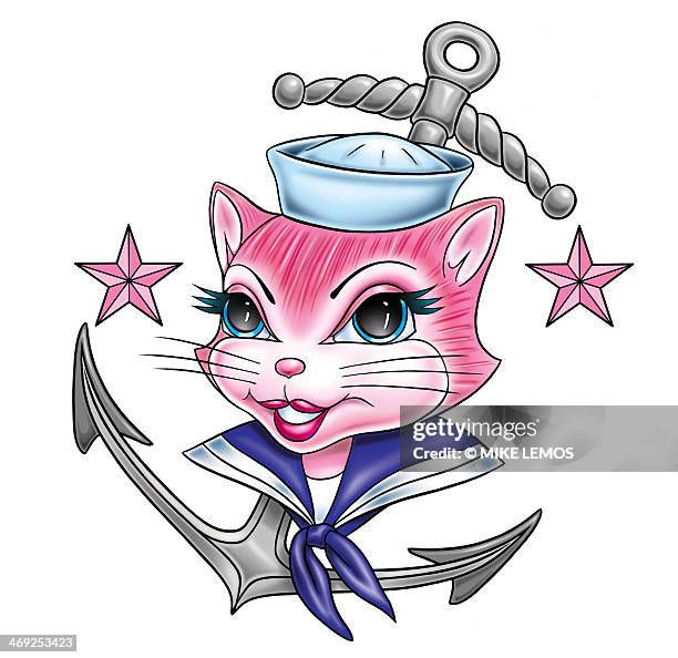 sailor kitten kat - ventura stock-grafiken, -clipart, -cartoons und -symbole