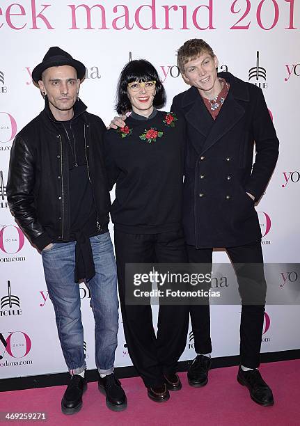 David Delfin, Bimba Bose and Charly Centa attends 'Yo Dona' magazine party at Barcelo theater on February 13, 2014 in Madrid, Spain.