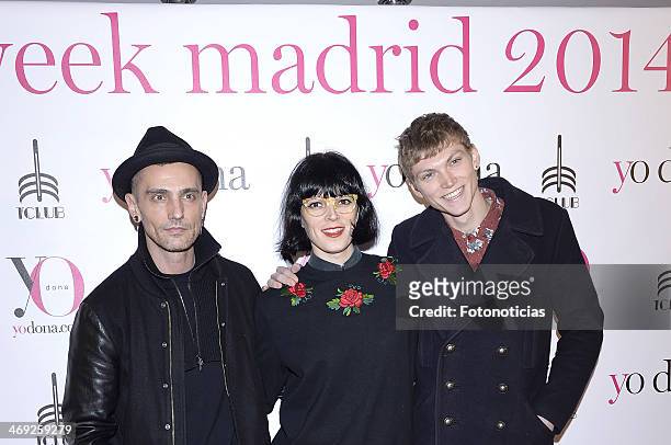 David Delfin, Bimba Bose and Charly Centa attends 'Yo Dona' magazine party at Barcelo theater on February 13, 2014 in Madrid, Spain.