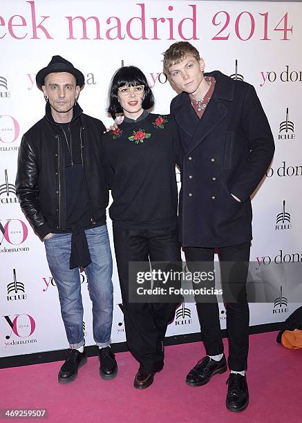 David Delfin, Bimba Bose and Charly Centa attends 'Yo Dona' magazine party at Barcelo theater on February 13, 2014 in Madrid, Spain.