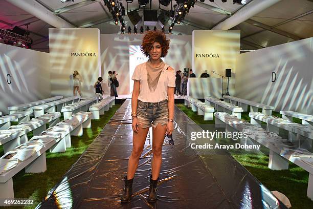 Christina Caradona attends the PANDORA Jewelry and Siwy Denim fashion show at the PANDORA Jewelry Experience #ArtofYou on April 10, 2015 in Palm...