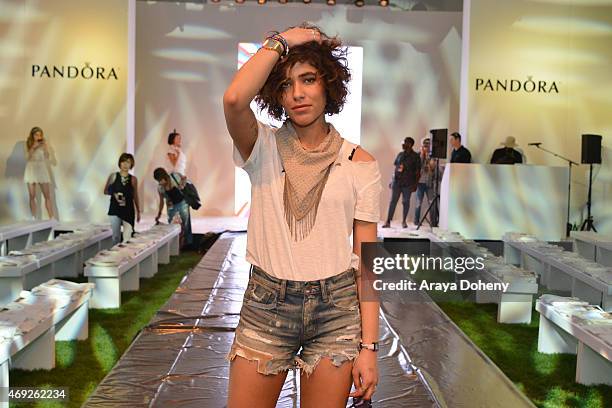 Christina Caradona attends the PANDORA Jewelry and Siwy Denim fashion show at the PANDORA Jewelry Experience #ArtofYou on April 10, 2015 in Palm...