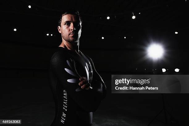 Simon Van Velthooven poses for a pohoto during the BikeNZ Track Cycling World Championship Media Day on February 14, 2014 in Cambridge, New Zealand.