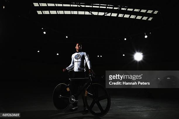 Simon Van Velthooven poses for a pohoto during the BikeNZ Track Cycling World Championship Media Day on February 14, 2014 in Cambridge, New Zealand.