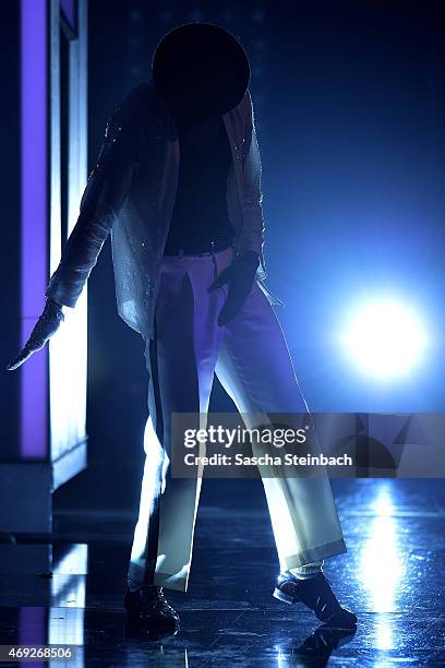 Hans Sarpei performs on stage during the 4th show of the television competition 'Let's Dance' on April 10, 2015 in Cologne, Germany.