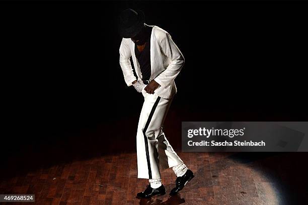 Hans Sarpei performs on stage during the 4th show of the television competition 'Let's Dance' on April 10, 2015 in Cologne, Germany.