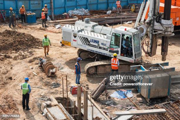construction in downtown agra, india - road works stock pictures, royalty-free photos & images