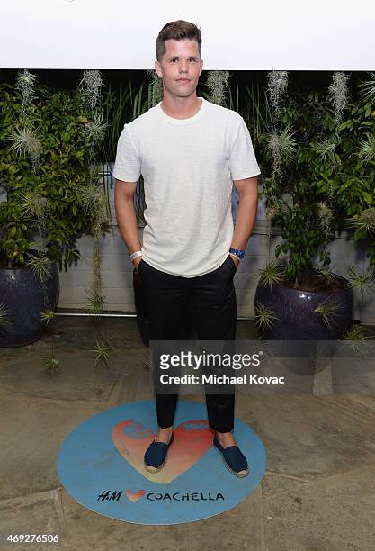 Actor Charlie Carver attends the Official H&M Loves Coachella Party at the Parker Palm Springs on April 10, 2015 in Palm Springs, California.