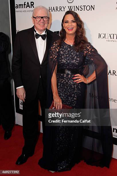 Lirio Parisotto and Luiza Brunet attend the 5th Annual amfAR Inspiration Gala at the home of Dinho Diniz on April 10, 2015 in Sao Paulo, Brazil.