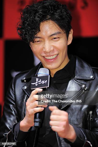 Lee Min-Ki attends the movie 'Monster' press conference at Geondae Lotte Cinema on February 13, 2014 in Seoul, South Korea.