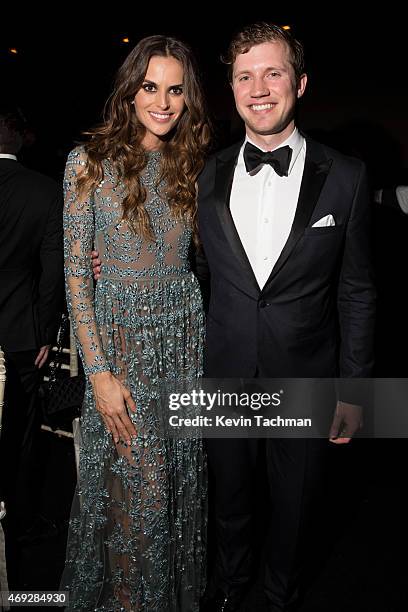 Isabeli Goulart and Gabriel Butu attend the 5th Annual amfAR Inspiration Gala at the home of Dinho Diniz on April 10, 2015 in Sao Paulo, Brazil.