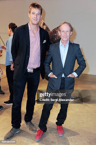 William Chewning, Jr. And William Chewning attend Andrew Levitas Metalwork Playground opening reception at Blueshift Wynwood on April 10, 2015 in...
