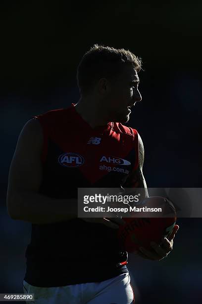 Dean Kent of the Demons looks on during the round two AFL match between the Greater Western Sydney Giants and the Melbourne Demons at Startrack Oval...