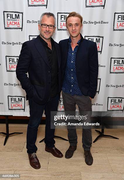 Director Charlie Stratton and actor Tom Felton attend the Film Independent at LACMA Screening and Q&A of "In Secret" at the Bing Theatre At LACMA on...