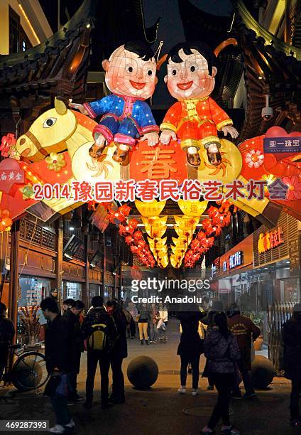 All streets are lightened and the shopping malls are decorated as Chinese people celebrate the Lantern Festival, end of Chinese Lunar New Year...