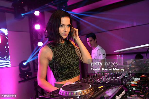 Leigh Lezark of The Misshapes attends the NYLON Midnight Garden Party at a private residence on April 10, 2015 in Bermuda Dunes, California.