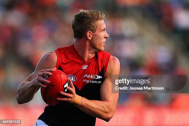 Sam Frost of the Demons runs during the round two AFL match between the Greater Western Sydney Giants and the Melbourne Demons at Startrack Oval on...