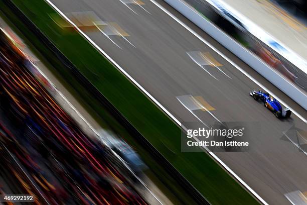 Marcus Ericsson of Sweden and Sauber F1 drives during qualifying for the Formula One Grand Prix of China at Shanghai International Circuit on April...