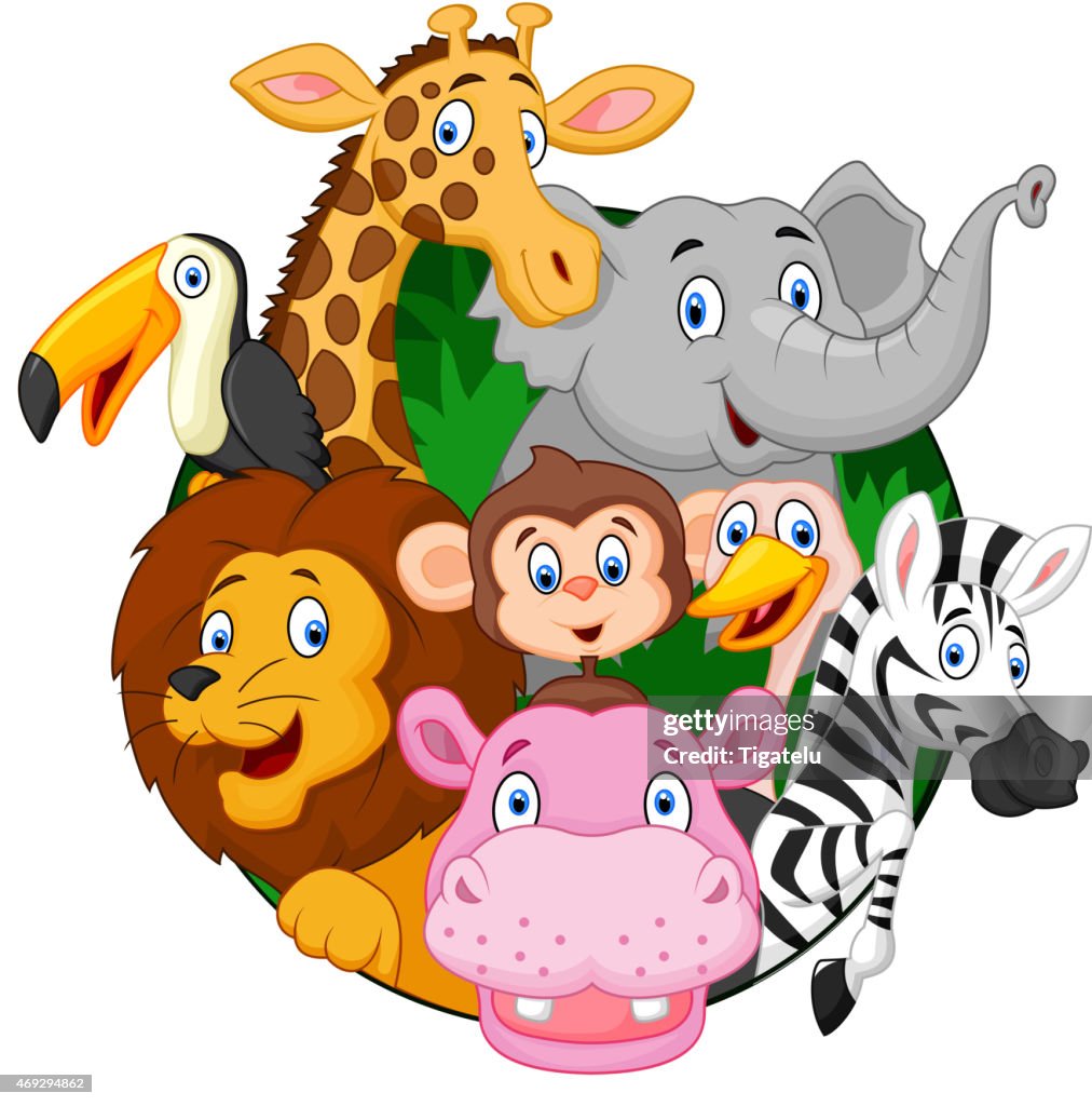Dibujos Animados Animales De Safari Ilustración de stock - Getty Images