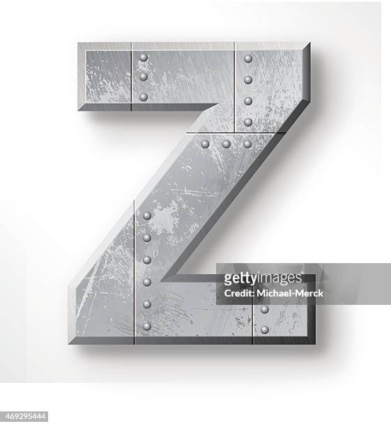 metal letter z - letter z stock illustrations