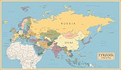 Vintage Map of Eurasia
