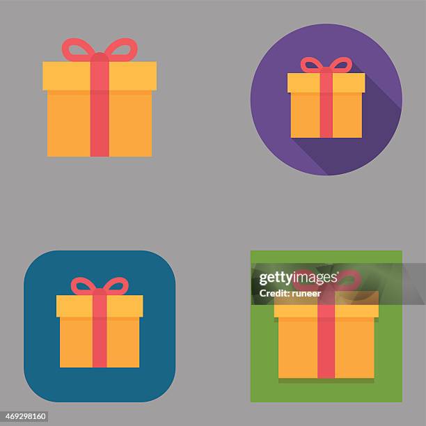 bildbanksillustrationer, clip art samt tecknat material och ikoner med flat gift box icons | kalaful series - two dimensional shape