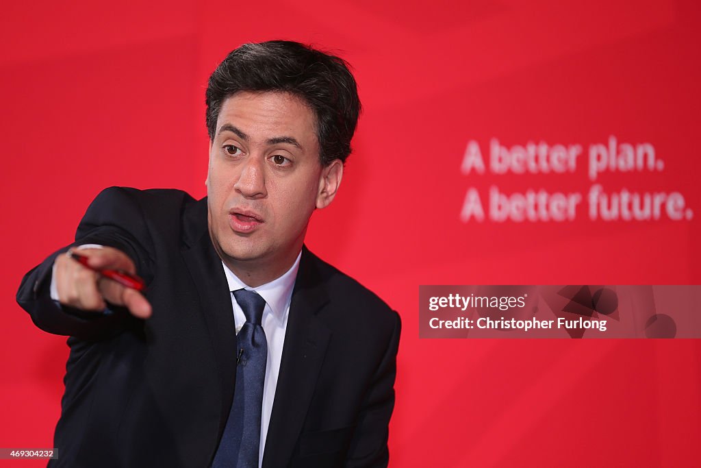 The Labour Leader Ed Miliband Launches The Party's Health Manifesto