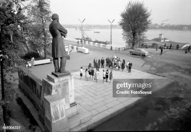 Russia, Center, Yaroslavl Region, 1950s: Yaroslavl, Monument to the Russian poet Nekrasov.