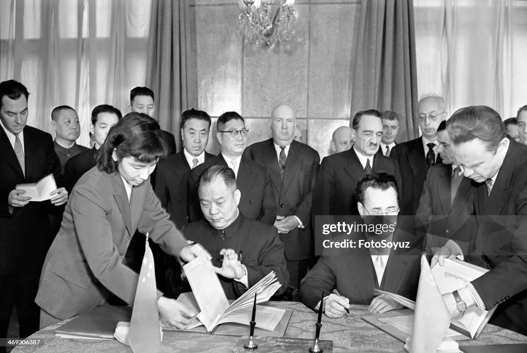 Signing of the State agreement about commodity circulation of the USSR and the Peoples Republic of China.