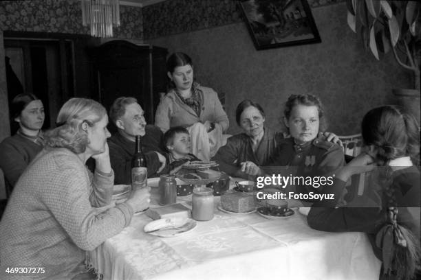 Soviet Republics, Ukraine, 1940s: Woman returned home after liberation of Odessa.