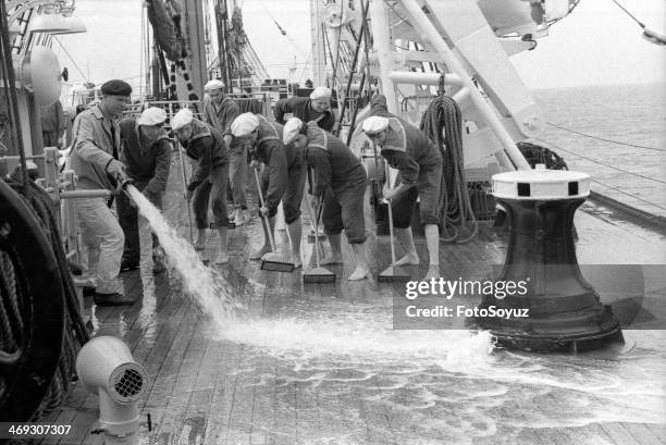 Soviet Republics, Ukraine, 1970s: Training ship 'Krusenstern', Sevastopol.