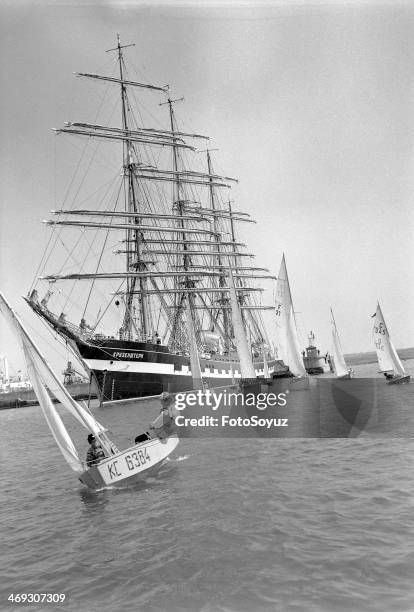 Soviet Republics, Ukraine, 1970s: Training ship 'Krusenstern'.