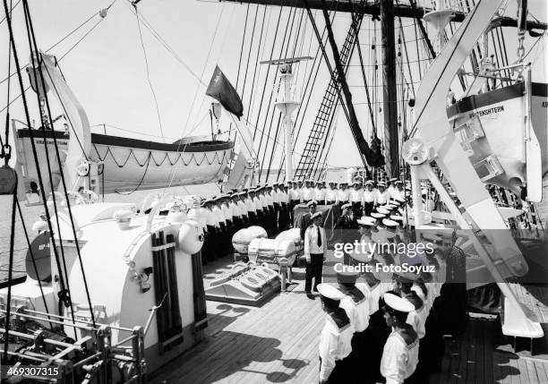 Soviet Republics, Ukraine, 1970s: Training ship 'Krusenstern'.