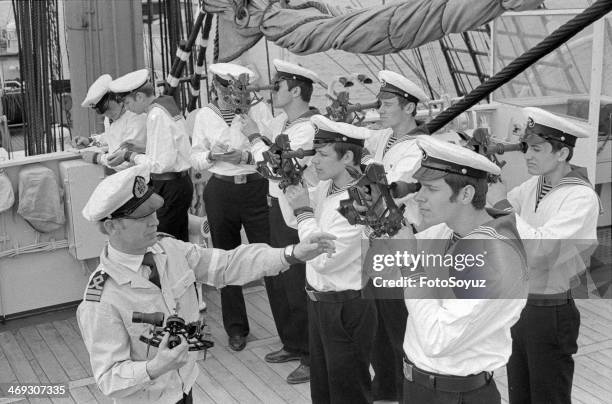 Soviet Republics, Ukraine, 1970s: Training ship 'Krusenstern'.