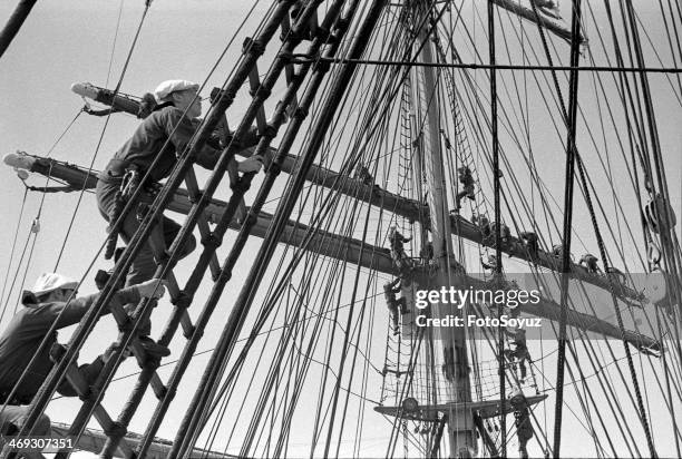 Soviet Republics, Ukraine, 1970s: Training ship 'Krusenstern', Sevastopol.