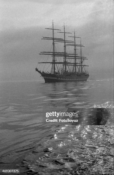 Soviet Republics, Ukraine, 1970s: Training ship 'Krusenstern'.