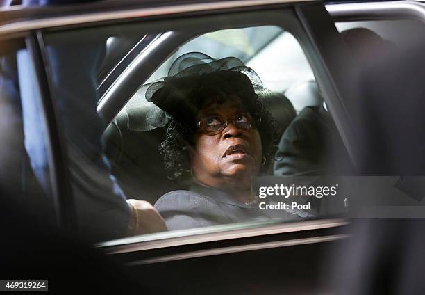 Judy Scott arrives for the funeral of her son, Walter Scott, at W.O.R.D. Ministries Christian Center, April 11, 2015 in Summerville, South Carolina....