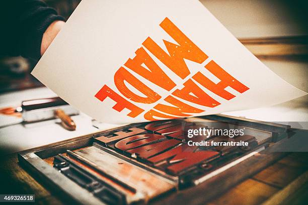 letterpress printing - graphic designer stockfoto's en -beelden