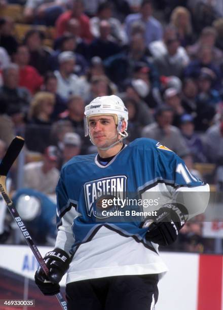 Ron Francis of the Eastern Conference and Pittsburgh Penguins skates on the ice during the 1996 46th NHL All-Star Game against the Western Conference...