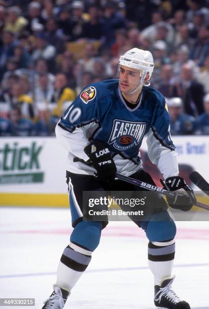 Ron Francis of the Eastern Conference and Pittsburgh Penguins skates on the ice during the 1996 46th NHL All-Star Game against the Western Conference...