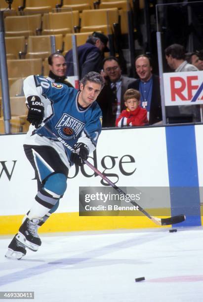 Ron Francis of the Eastern Conference and Pittsburgh Penguins skates on the ice before the 1996 46th NHL All-Star Game against the Western Conference...